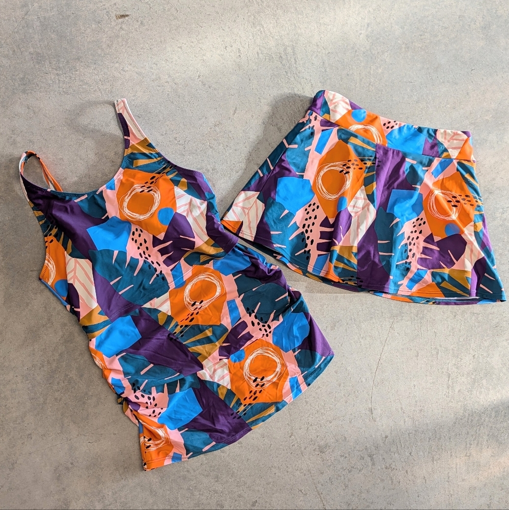LATCHED MAMA tankini + skirt bottoms S - Picture 4 of 16